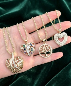 Luxurious jewelry Heart Tree of Life Necklace zircon charm Twisted <b>Chain</b> for Gift Party - Product Image 5