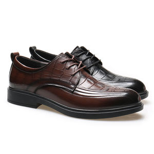 Mocassins unisexes en cuir PU de couleur unie, vente en gros, chaussures à enfiler de haute qualité, chaussures habillées bleues tendance, Oxfords pour hommes - Product Image 1