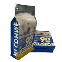Emballage de nourriture pour chien de 15kg avec impression personnalisée Sac en mylar en feuille d'aluminium Odeur étanche à l'humidité Fond plat pour pochette supérieure à fermeture éclair pour nourriture