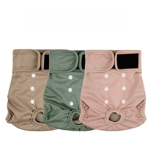 Couches lavables pour chiennes Couches réutilisables de qualité supérieure pour toutou Couches absorbantes pour l'<span class=keywords><strong>incontinence</strong></span> des animaux de compagnie avec boutons-pression réglables - Product Image 1