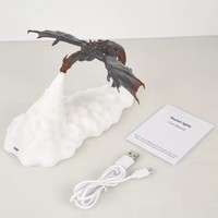 Lampe de table rechargeable Usb Dragon Led imprimé en 3d Veilleuse d'intérieur pour la maison Chambre à coucher Décoration de vacances Cadeaux