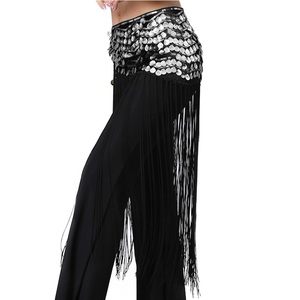 Bufanda <span class=keywords><strong>de</strong></span> cintura Triangular envuelta con flecos largos <span class=keywords><strong>de</strong></span> lentejuelas brillantes <span class=keywords><strong>de</strong></span> estilo bohemio Vintage para traje <span class=keywords><strong>de</strong></span> danza del vientre Oriental - Product Image 1
