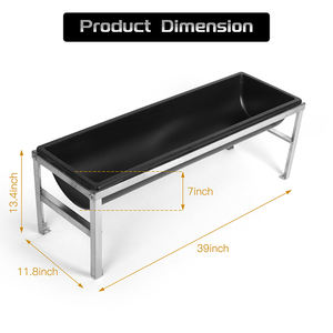 JH-Mech Largement Utilisé 39 "Long Porc Chèvre Cheval Abreuvoir Mangeoire À Bétail Avec Support En Métal Portable Facile À Nettoyer Mangeoire À Chèvres En Métal - Product Image 2