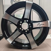Nuevas Llantas de Aleación de Aluminio Forjado de 16-17 Pulgadas, Cinco Radios, Negro Pulido Plateado, 5/10*100/114.3 PCD, Ajuste Universal, 1 Año de Garantía