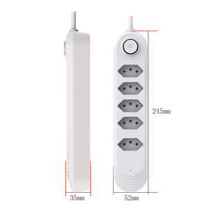Brazilian Type Power <strong>Socket</strong> Strip 2-5 <strong>Way</strong> <strong>Socket</strong> <strong>Switch</strong> PVC ABS 10A Rated Current <strong>4</strong> 3 AC Outlets Plug Standard South Africa CN - Product Image 1