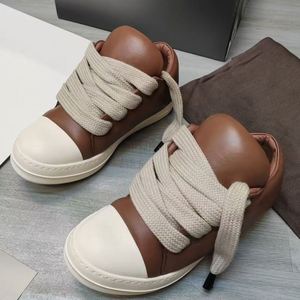 Chaussures décontractées de luxe pour hommes en cuir noir de haute qualité, à bout épais, tendance, pour l'extérieur, toutes saisons, baskets Owens - Product Image 2