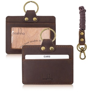 High Quality <b>ID</b> Leather Card <b>Holder</b> Badge Credit Card <b>Holder</b> Neck Lanyard for Office Student Business - Product Image 3