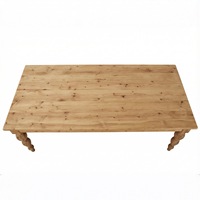 Table de ferme rustique en pin massif avec pieds détachables pour événements commerciaux, mariages, banquets et restaurants