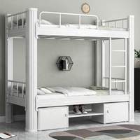 Lits superposés modernes en métal, taille simple, pour adultes et étudiants, fabriqués en usine