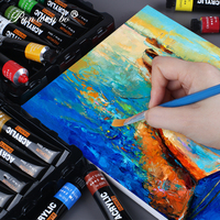 Panwenbo 24 couleurs ensemble de peinture acrylique professionnel 22ml support écologique pour la peinture sur toile papier de verre