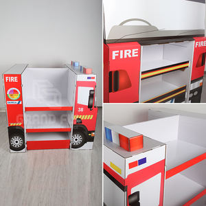 ที่กำหนดเองซูเปอร์มาร์เก็ตรถบัสลูกฟูกรถไฟรูปร่างกระดาษแข็งแท่นวางจอแสดงผล<span class=keywords><strong>3</strong></span>ชั้นสำหรับถ้วยสูญญากาศ - Product Image 5