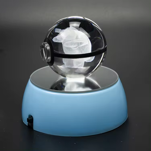 PuJiang all'ingrosso k9 crystal <span class=keywords><strong>poke</strong></span> mon ball incisione Laser personalizzata 3D crystal <span class=keywords><strong>poke</strong></span> mon go <span class=keywords><strong>poke</strong></span> ball per regali Souvenir - Product Image 3