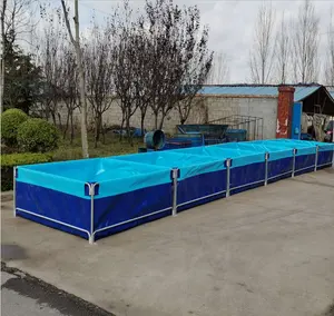 Custom Factory Top Quality Hotsale Canvas Fishing Farming Pond PVC Plastic Aquarium Fish Seafood Farming Frame Tank