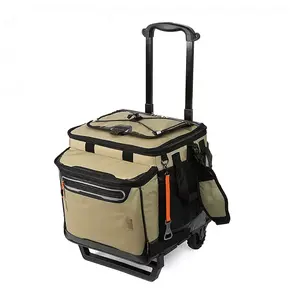 OEM Портативная сумка-холодильник для пикника, летняя Изолированная складная тележка для льда, сумка-холодильник с колесами