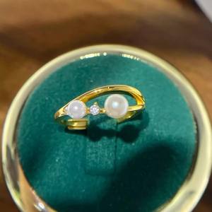 10706 DIY Pearl Accessories S925 <b>Silver</b> Ring with Empty Support Multi-pearl <b>Silver</b> Jewelry Set 3-5mm <b>Beads</b> Trendy Inlay Style - Product Image 4