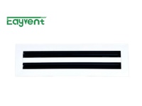 Diffuseur linéaire à jet d'air haute performance avec amortisseur de volume, grille d'aération linéaire en aluminium thermolaqué à deux fentes pour appartement, villa, CVC