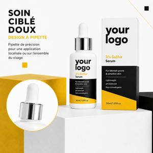 Suero para el Cuidado de la Piel de Fábrica ODM, Fórmula Personalizable, Control de Grasa, Cuidado Suave para Piel Sensible, Extracto de Azufre, Suero con 3% de Azufre - Product Image 2