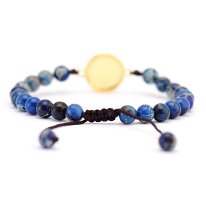 Imperial Stone <b>Opal</b> Beaded <b>Bracelet</b> Blue Bohemian Style Friendship <b>Bracelet</b> With Gold Inlay Setting For Gift - Product Image 3