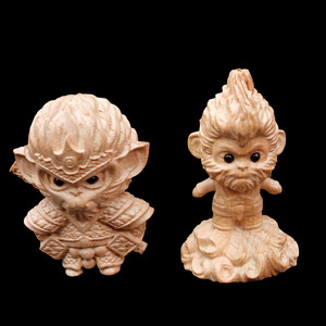 Figura de Madera de Melocotón de Sun Wukong, Rey Mono, Decoración Mitológica para Coche, Artículo de Mano, Juguete Unisex, Estatua - Product Image 1