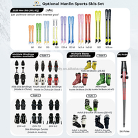 Ensemble de ski complet pour enfants avec noyau en bois, 120 cm, pour débutants, avec fixations, bottes et bâtons