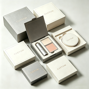 Boîte cosmétique rigide personnalisée OEM avec insert en pulpe moulée et logo en relief – Solution d'emballage écologique tout-en-un pour les marques de maquillage - Product Image 1