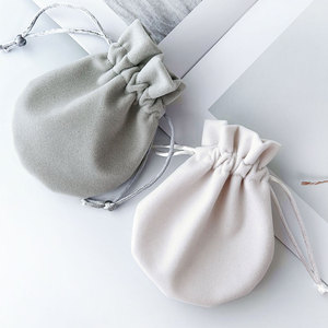 Creamy <b>White</b> Drawstring <b>Gift</b> <b>Bag</b> Luxury Velvet Jewelry Pouch Customizable Color & Logo for Brand Packaging & <b>Gift</b> Giving - Product Image 4