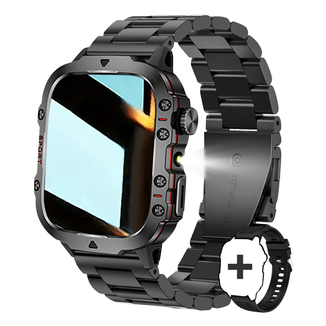 AEL06 Inch AMOLED Smart Watch for Men Waterproof IP67 GPS Heart Rate Monitor Outdoor Sports Smartwatch Silica Gel Compass
