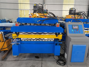 Máy tạo hình cuộn hai lớp cho hình thang 8 xương sườn 1035 gạch men 1200mm chiều rộng thức ăn cho gạch thép ppgi màu PLC - Product Image 2