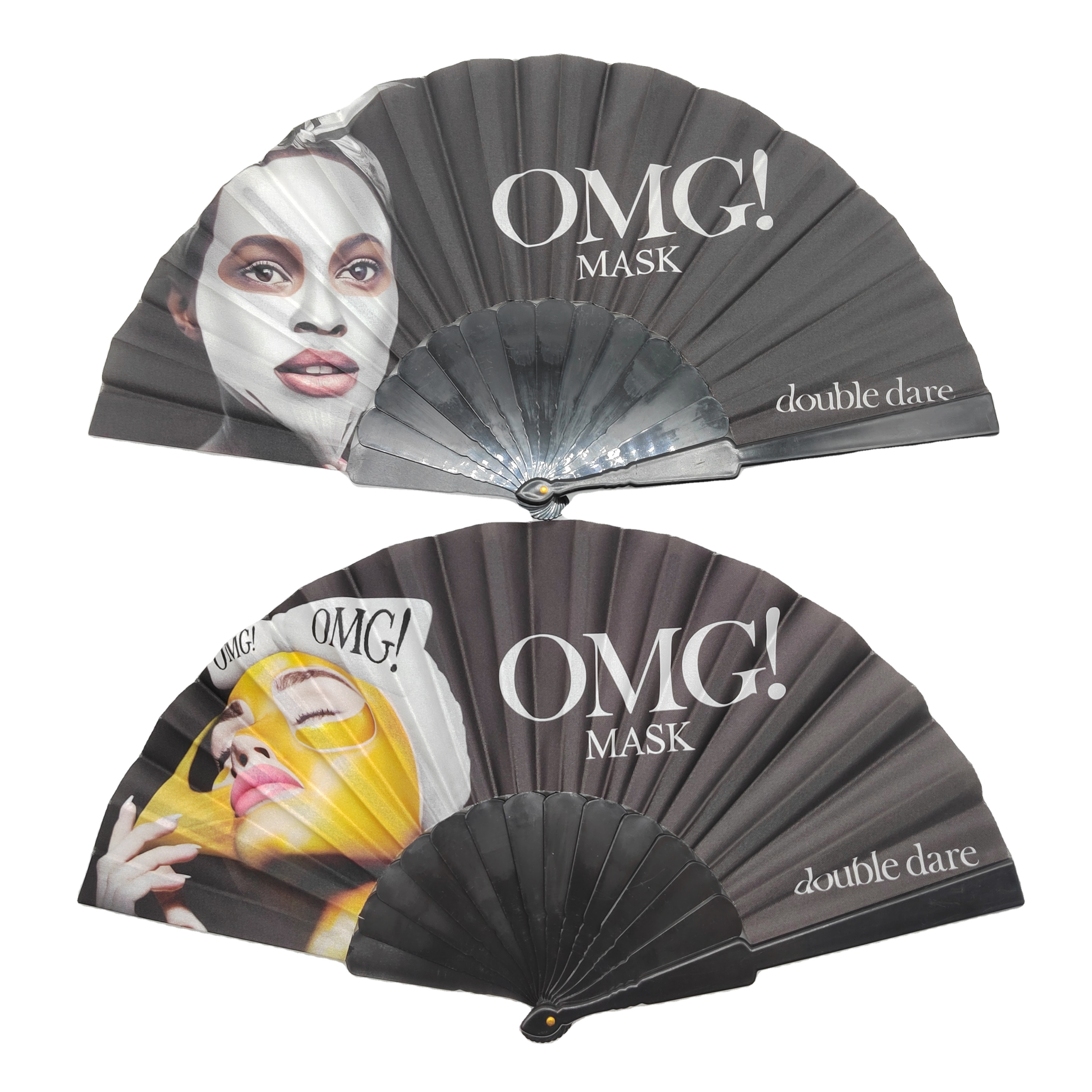 Пользовательская печать ручной Вентилятор рекламный ручной вентилятор пластиковый гибкий водонепроницаемый черный ручной вентилятор пластик PP для украшения