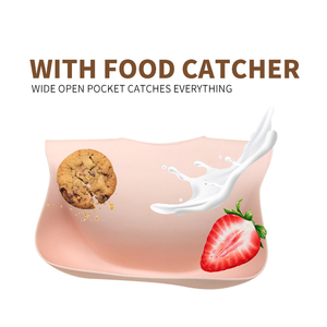 Bavoirs en silicone pour bébé sans BPA, personnalisables OEM/ODM, avec poche récupératrice de nourriture - Product Image 3