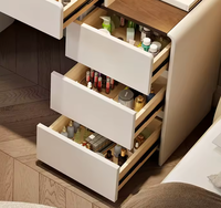 Ensemble coiffeuse de luxe élégant et tendance, style crème, avec miroir lumineux, pour chambre à coucher, pour filles