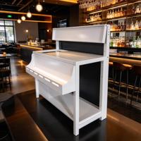 Stand de bar pour événements en plein air, construction en aluminium, 4 roues, assemblage rapide, design pliable, service de snacks et de bonbons