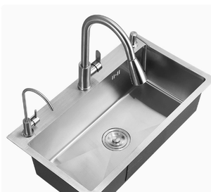 Stainless Steel Kitchen Sink Single Bowl with Big Square <b>Drain</b> - Product Image 5