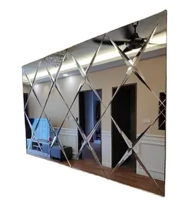 Casa decori Diamante fancy frameless smussato bordo specchio per lo sfondo della parete decorazione