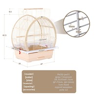 Cage à oiseaux Yuedi, style dôme, transparente, pour perroquets, barres horizontales, design anti-évasion, usage domestique, motif rayé tigre, motif pivoine