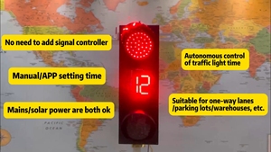 Jinke tự động 200mm tín hiệu giao thông với bộ đếm thời gian Bộ Điều khiển nội bộ đếm ngược ánh sáng giao thông không thấm nước - Product Image 2