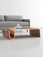 Table basse en bois courbé de style scandinave, grande table centrale en bois, bureau moderne et simple pour salon