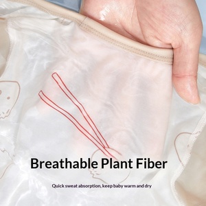 <span class=keywords><strong>Gigoteuse</strong></span> Bébé Printemps/<span class=keywords><strong>Été</strong></span> Fine Anti-Coup de Pied <span class=keywords><strong>Double</strong></span> Couche Modal Coton Bambou Manches Raglan Jambes Dédoublées - Product Image 3