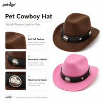 Topi Anjing Koboi Barat dengan Logo yang Dapat Dikustomisasi, Ramah Lingkungan, Pola Bergaris, Bahan Felt, Fashionable, untuk Hewan Peliharaan, Semua Musim, Cocok untuk Halloween dan Musim Dingin