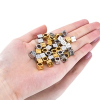 Nouvelles perles en acier inoxydable dorées et argentées à 26 lettres pour bracelet collier, bijoux DIY pour femmes