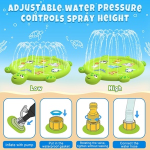 Nouveau tapis de jeu gonflable 2025 avec arroseur tortue pour l'été, jouets aquatiques d'extérieur, piscine pour enfants garçons et filles, jardin - Product Image 4