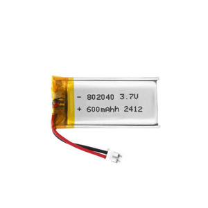 แบตเตอรี่ลิเธียมโพลิเมอร์แบบชาร์จได้ 802040 <span class=keywords><strong>3</strong></span>.7V 600mAh รุ่น LP802040 แบตเตอรี่ลิโพ Akku - Product Image 1