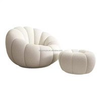 Chaise de canapé moderne en velours d'agneau pour simple, double citrouille-Design rotatif Loisirs pour hôtel, balcon, sommeil, maison, salon, chambre à coucher