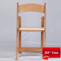 Chaise pliante portable empilable en bois blanc moderne - Imperméable, capacité de 500 lb, pour événements extérieurs, mariages, meubles de jardin