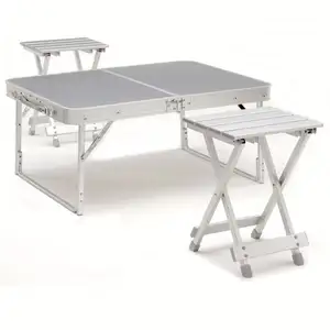 Set di tavoli e sedie pieghevoli da campeggio in alluminio leggero per famiglie Mesa De Comedor