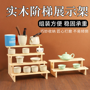 Multi Tiered <b>Wooden</b> <b>Desk</b> Storage Rack 5 Layer Cup Holder For Tea Set And Stationery Organizing Shelf - Product Image 5