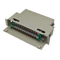 Boîtier de distribution de fibres optiques ODF de qualité télécom, montage en rack 19 pouces, 24 ports, adaptateur FC, panneau de brassage haute densité