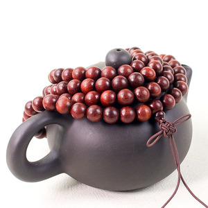 Blood Sandalwood Prayer Beads 108 Beads 8mm <b>Red</b> Black <b>Material</b> Geometric Design For Men Women Couples Jewelry - Product Image 1
