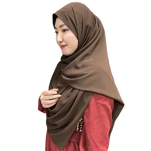 Hijab en mousseline de soie femmes musulmanes foulards et châles ethniques accessoires textile stock lot de tissu