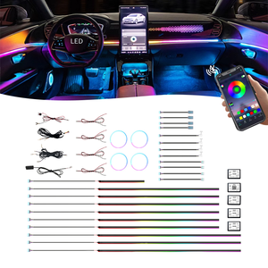 110Cm Xe RGB <span class=keywords><strong>LED</strong></span> Bầu Không Khí Thanh Ánh Sáng Dải Môi Trường Xung Quanh Giao Hưởng Xe Trang Trí Nội Thất Đèn Với 12V Âm Nhạc Đồng Bộ Tính Năng - Product Image 4